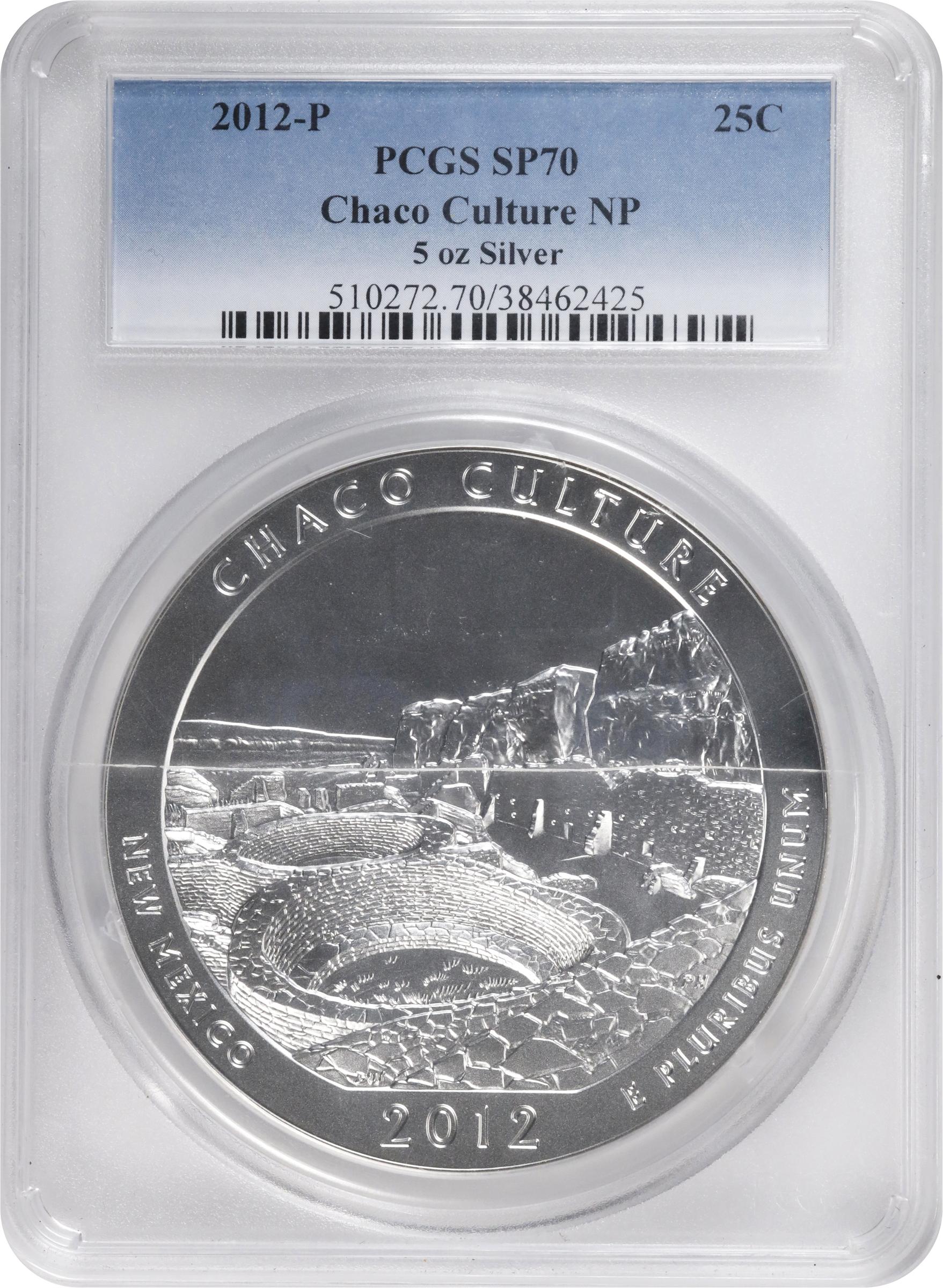 image for: 2012-P America the Beautiful Silver Bullion Coin. Chaco Culture National Historical Park. Specimen-70 (PCGS).
