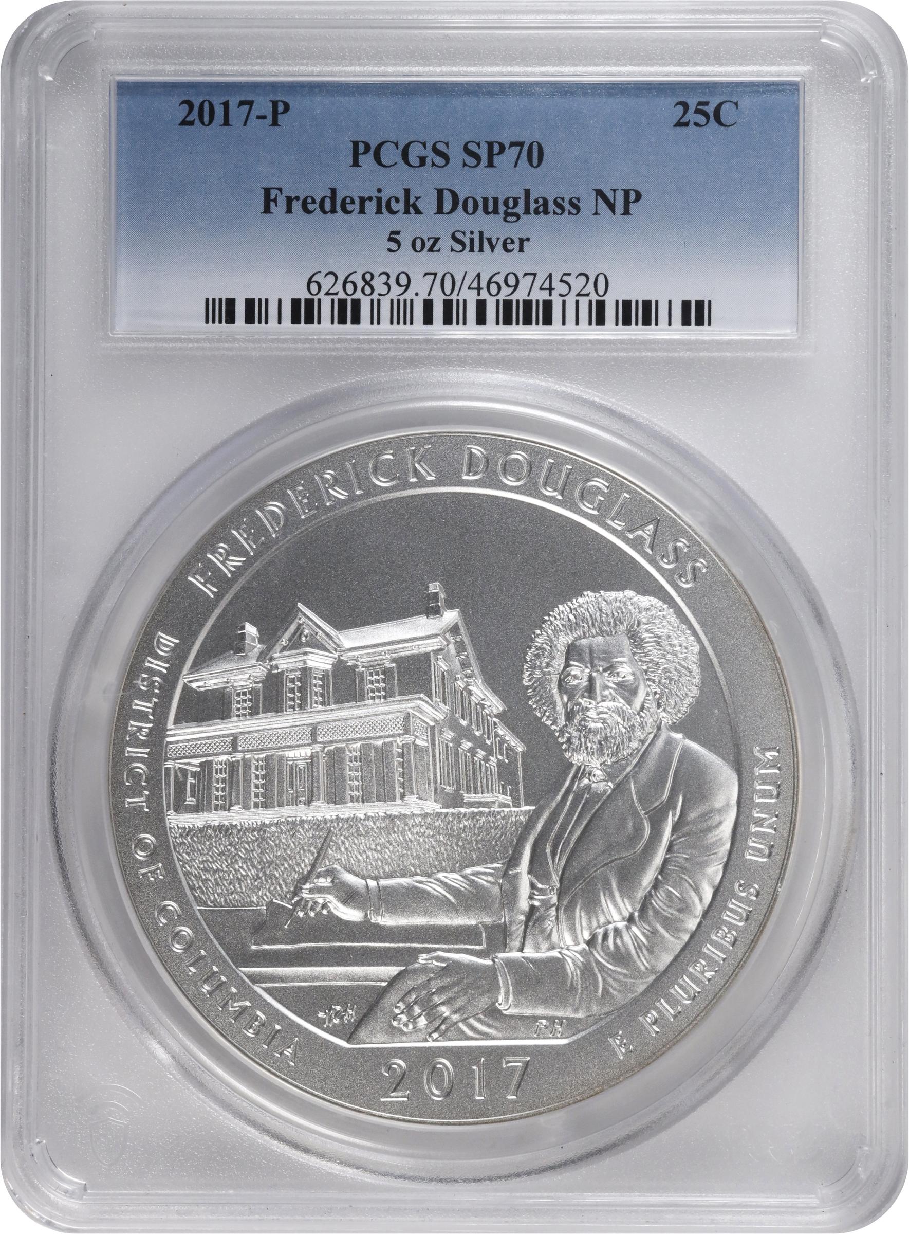 image for: 2017-P America the Beautiful Silver Bullion Coin. Frederick Douglass National Historic Site. Specimen-70 (PCGS).