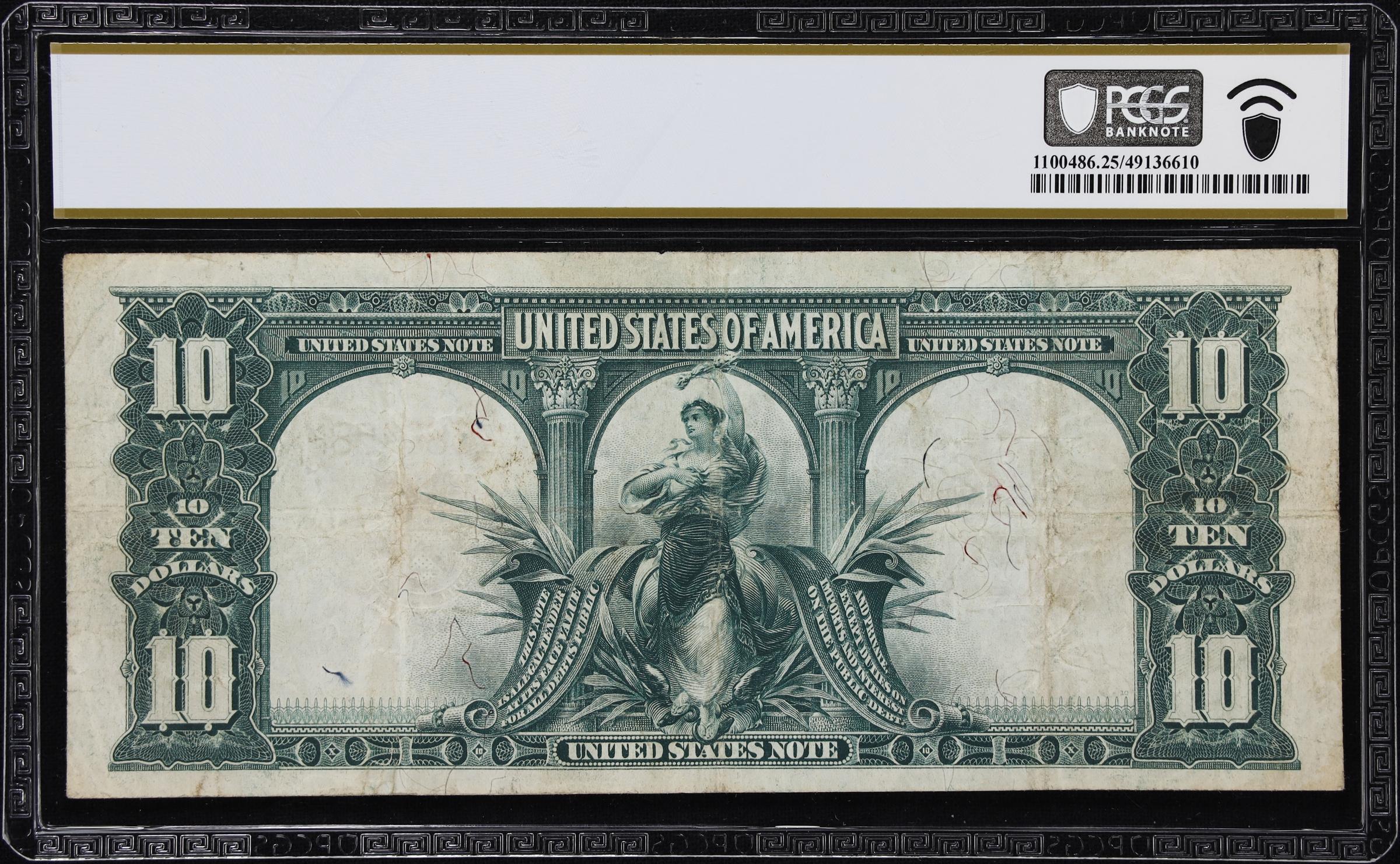 image for: Fr. 114. 1901 $10 Legal Tender Note. PCGS Banknote Very Fine 25.