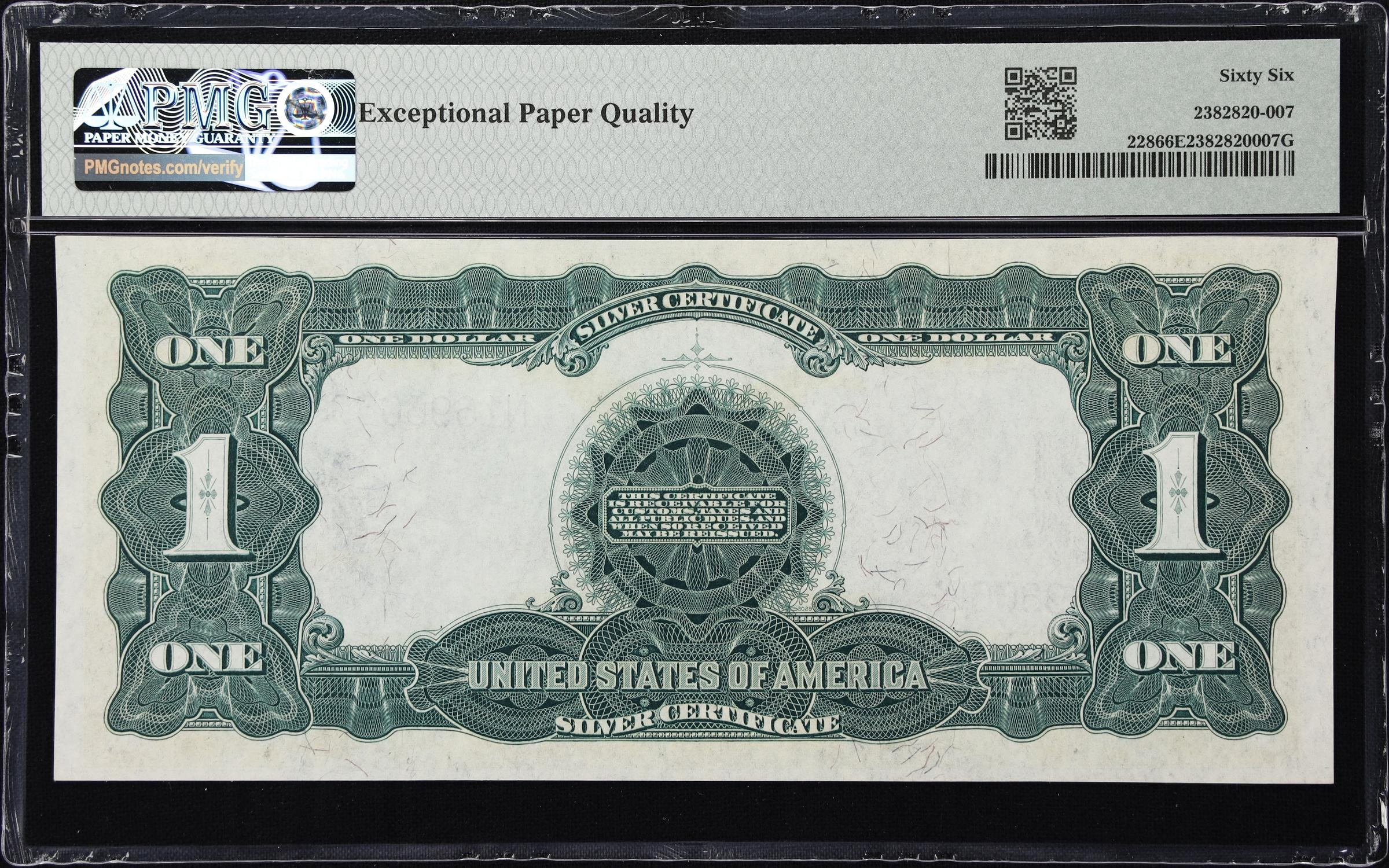 image for: Fr. 228. 1899 $1 Silver Certificate. PMG Gem Uncirculated 66 EPQ.
