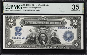 image for: Fr. 255. 1899 $2 Silver Certificate. PMG Choice Very Fine 35.
