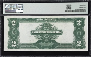 image for: Fr. 255. 1899 $2 Silver Certificate. PMG Choice Very Fine 35.