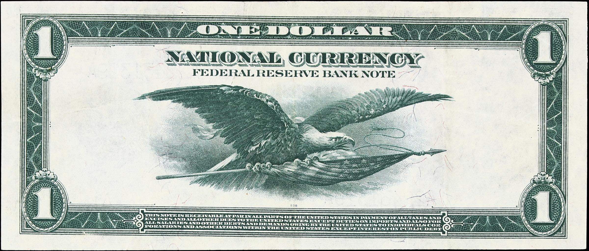 image for: Fr. 710. 1918 $1 Federal Reserve Bank Note. Boston. Very Fine to Extremely Fine.