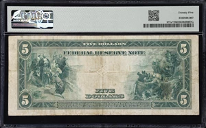 image for: Fr. 871a*. 1914 $5 Federal Reserve Star Note. Chicago. PMG Very Fine 25.