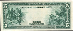 image for: Fr. 886. 1914 $5 Federal Reserve Note. Dallas. Very Fine.