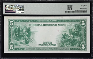 image for: Fr. 887a. 1914 $5 Federal Reserve Note. Dallas. PMG Choice Uncirculated 64.