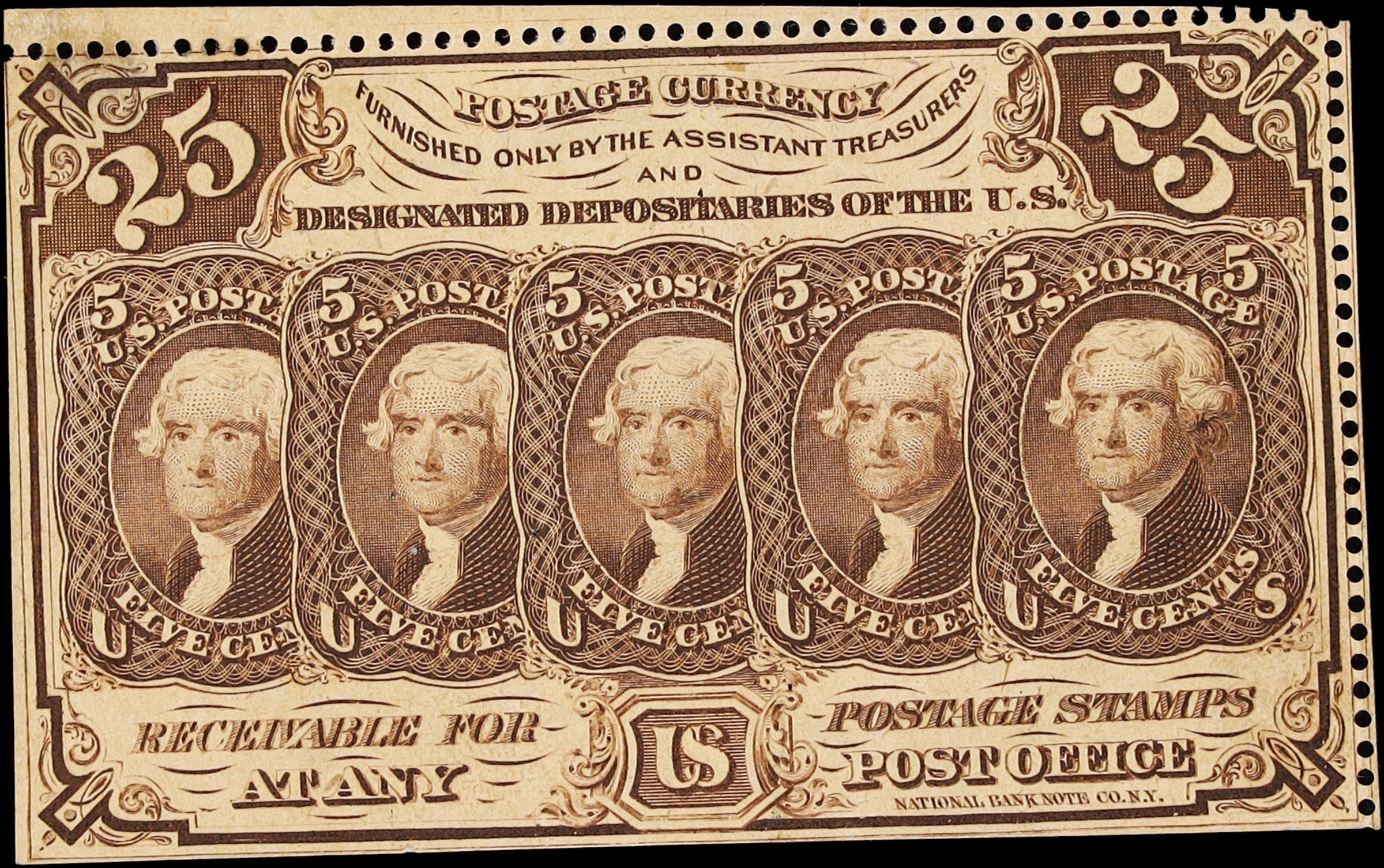 image for: Fr. 1279. 25 Cents. First Issue. Choice Uncirculated.