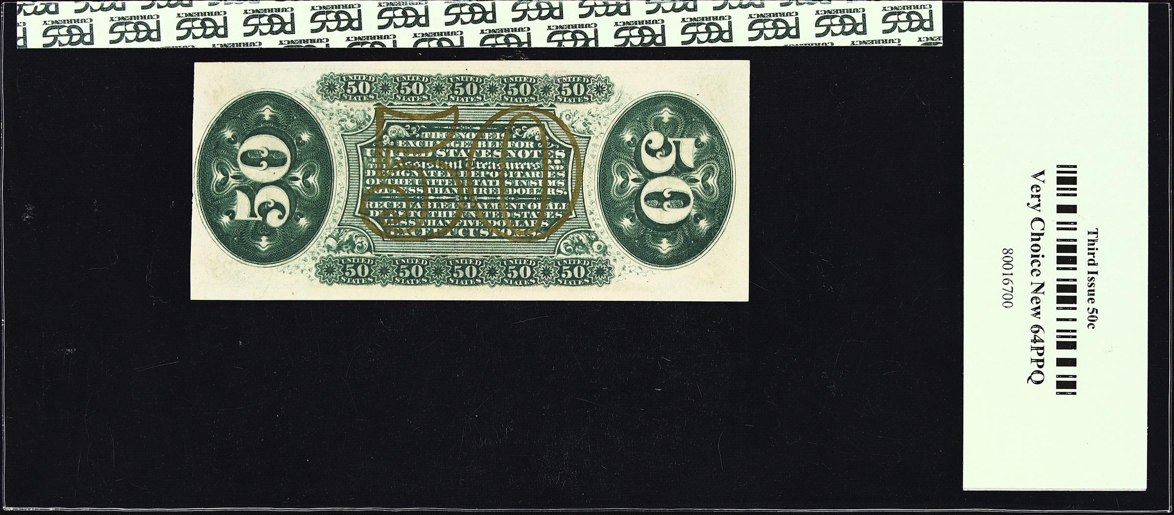 image for: Fr. 1331. 50 Cents. Third Issue. PCGS Currency Very Choice New 64 PPQ.