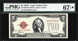 image for: Fr. 1506. 1928E $2 Legal Tender Note. PMG Superb Gem Uncirculated 67 EPQ*.