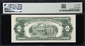 image for: Fr. 1512*. 1953C $2 Legal Tender Star Note. PMG Choice About Uncirculated 58.
