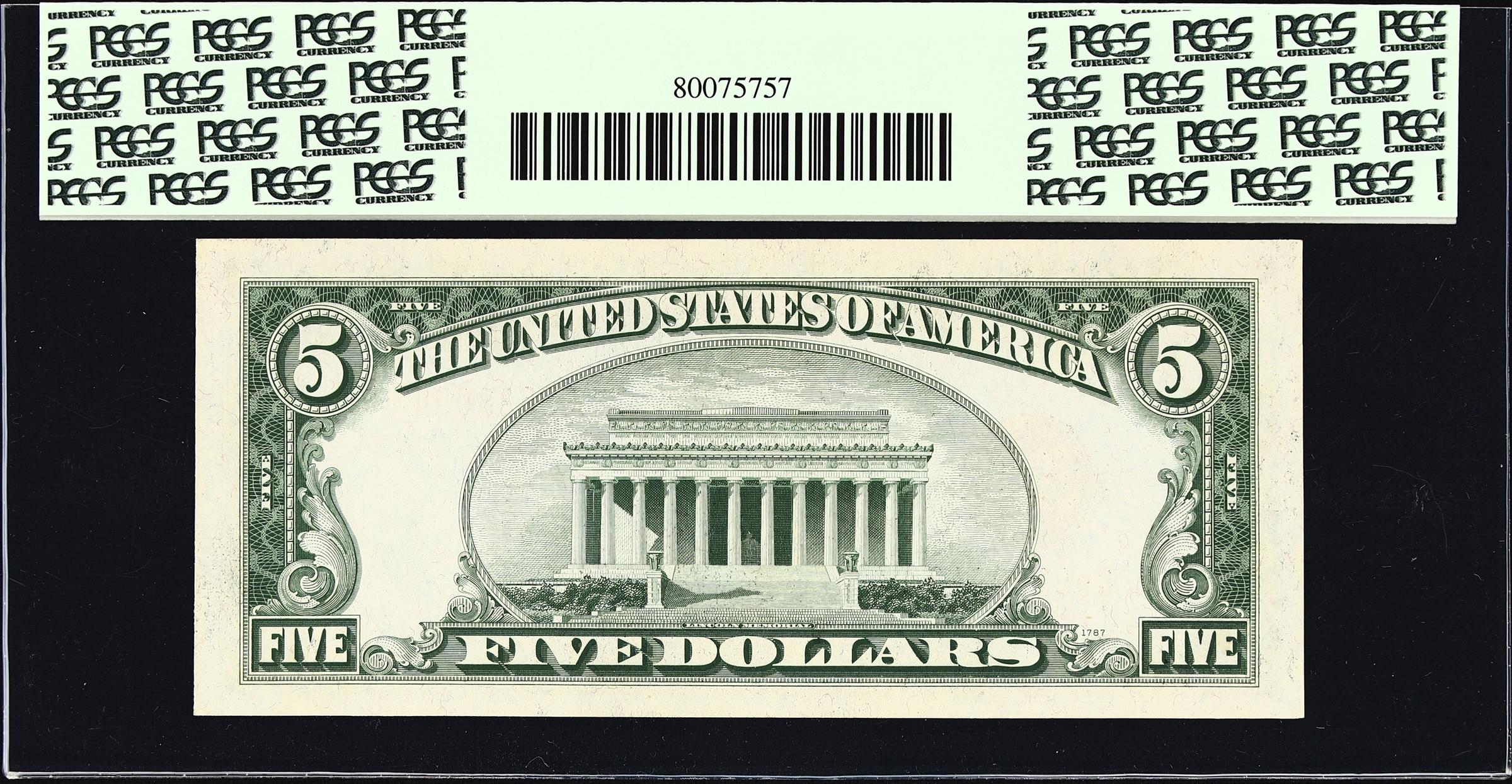 image for: Fr. 1530. 1928E $5 Legal Tender Note. PCGS Currency Gem New 66 PPQ.