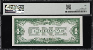 image for: Fr. 1604. 1928D $1 Silver Certificate. PMG About Uncirculated 50.