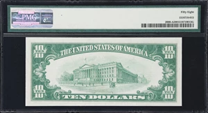 image for: Fr. 2000-A. 1928 $10 Federal Reserve Note. Boston. PMG Choice About Uncirculated 58.