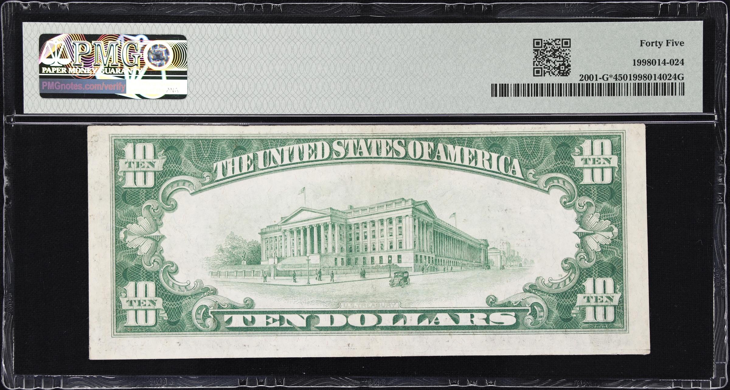 image for: Fr. 2001-G*. 1928A $10 Federal Reserve Star Note. Chicago. PMG Choice Extremely Fine 45.