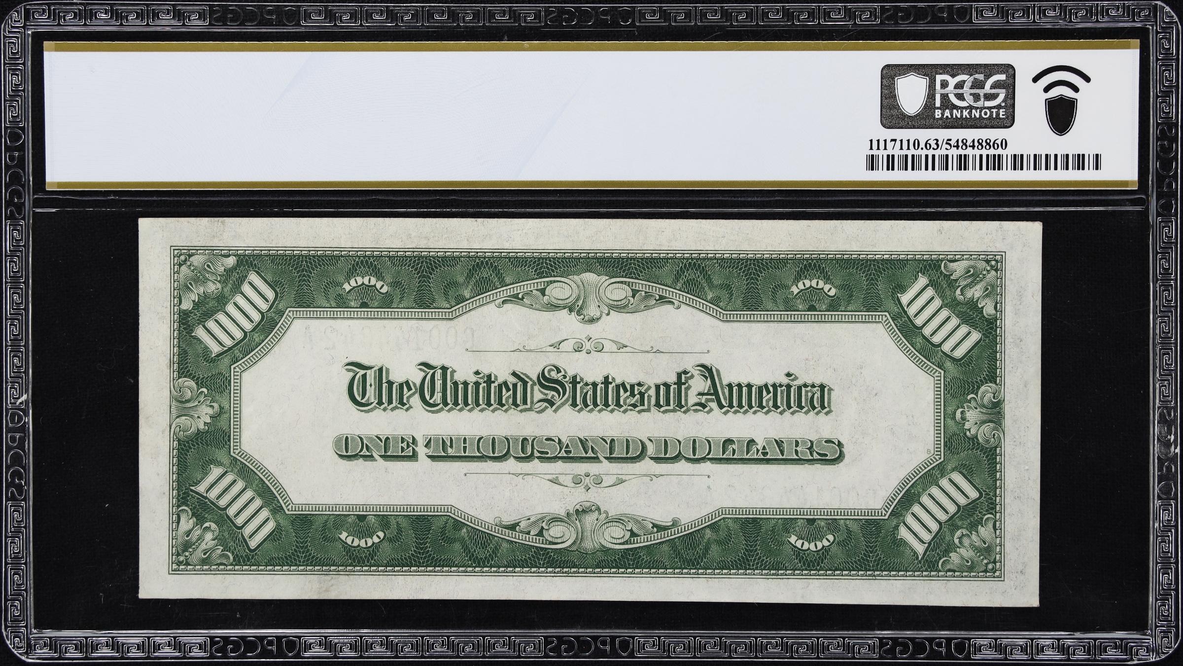 image for: Fr. 2211-Gm. 1934 Dark Green Seal $1000 Federal Reserve Note. Mule. Chicago. PCGS Banknote Choice Uncirculated 63.