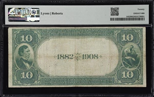 image for: San Francisco, California. $10 1882 Date Back. Fr. 545. Wells Fargo Nevada NB. Charter #5105. PMG Very Fine 20.