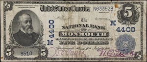 image for: Monmouth, Illinois. $5 1902 Plain Back. Fr. 601. NB. Charter #4400. Fine.