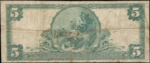 image for: Memphis, Tennessee. $5 1902 Plain Back. Fr. 600. National City Bank. Charter #9184. Fine.
