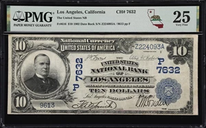 image for: Los Angeles, California. $10 1902 Date Back. Fr. 616. United States NB. Charter #7632. PMG Very Fine 25.