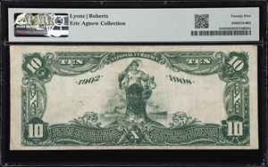 image for: Los Angeles, California. $10 1902 Date Back. Fr. 616. United States NB. Charter #7632. PMG Very Fine 25.