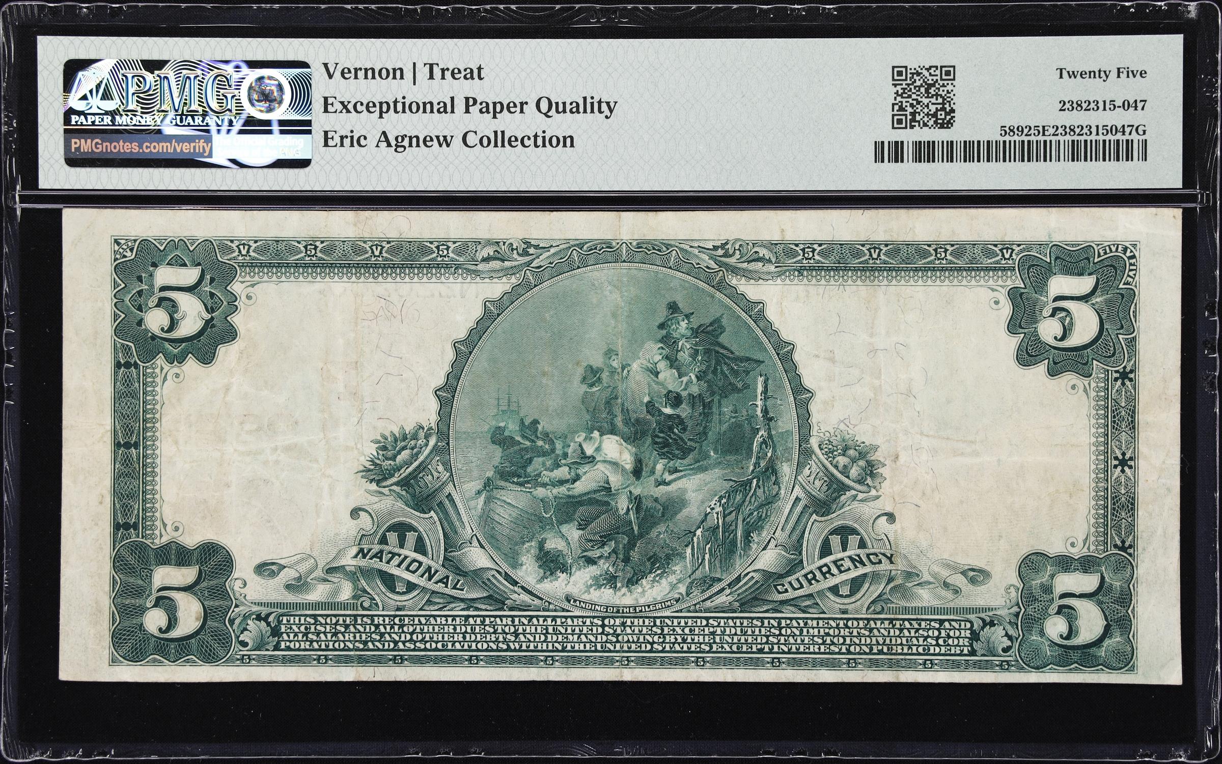 image for: Los Angeles, California. $5 1902 Red Seal. Fr. 589. Central NB. Charter #8827. PMG Very Fine 25 EPQ.