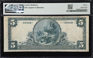 image for: Napa, California. $5 1902 Date Back. Fr. 590. First NB. Charter #7176. PMG Very Fine 20.