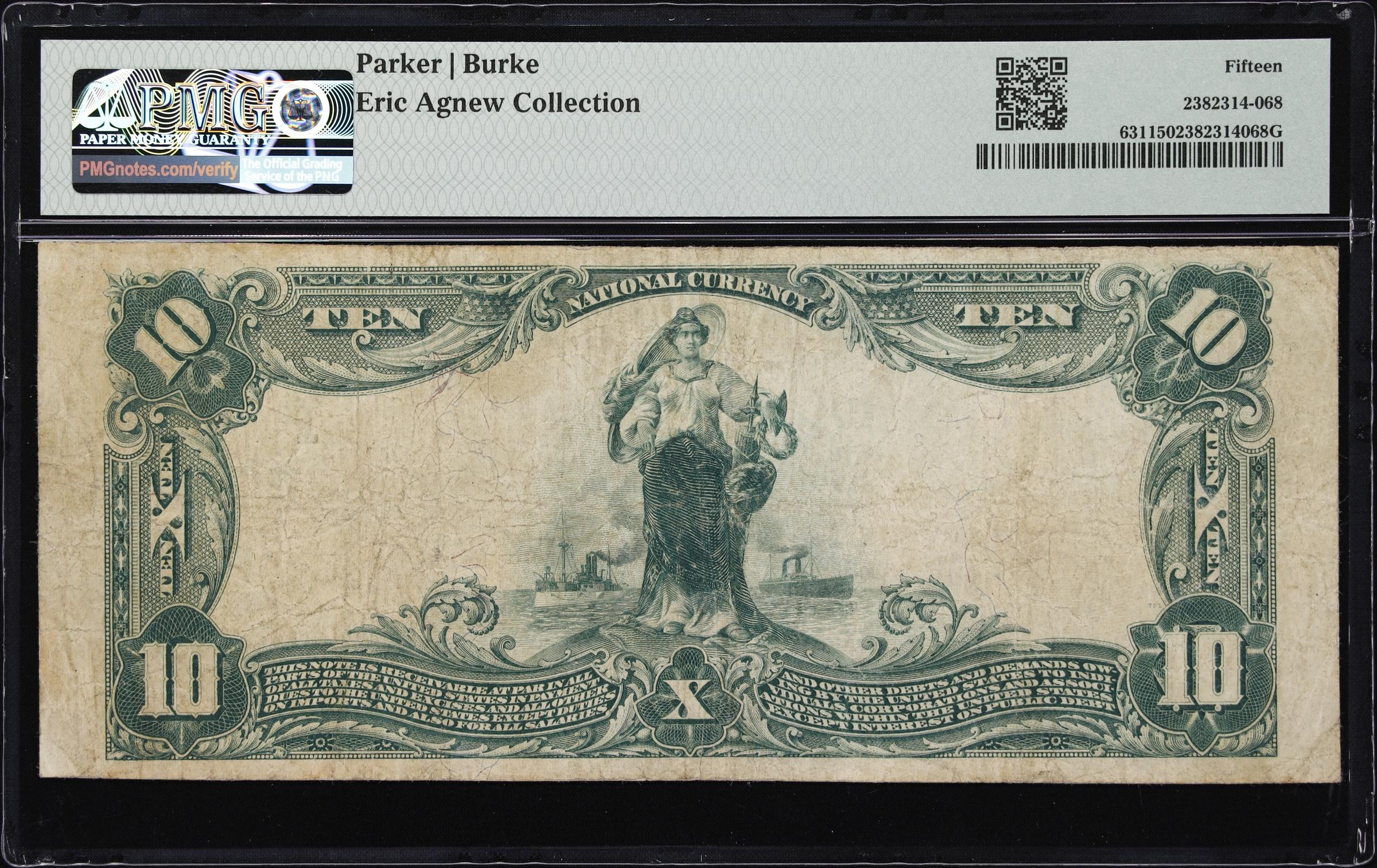 image for: Oakland, California. $10 1902 Plain Back. Fr. 631. First NB. Charter #2248. PMG Choice Fine 15.