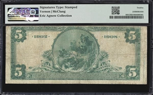 image for: Petaluma, California. $5 1902 Date Back. Fr. 593. Sonoma County NB. Charter #9918. PMG Fine 12.