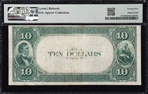 image for: San Francisco, California. $10 1882 Value Back. Fr. 577. Wells Fargo Nevada NB. Charter #5105. PMG Very Fine 25.