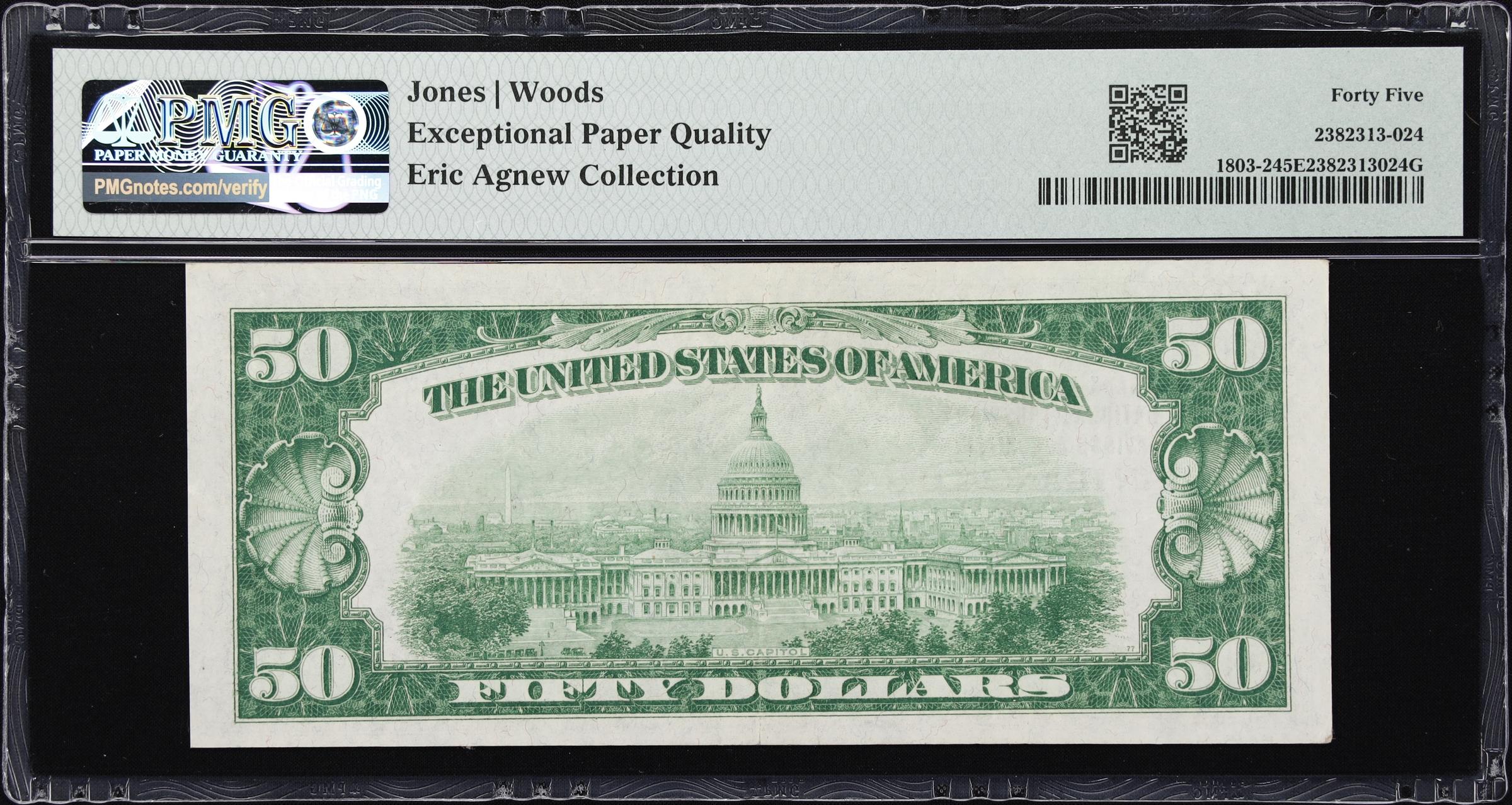 image for: San Francisco, California. $50 1929 Ty. 2. Fr. 1803-2. Bank of America National Trust & Savings Association. Charter #13044. PMG Choice Extremely Fine 45 EPQ.