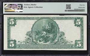 image for: Stockton, California. $5 1902 Plain Back. Fr. 606. San Joaquin Valley NB. Charter #10817. PMG About Uncirculated 55.