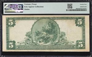 image for: Tulare, California. $5 1902 Plain Back. Fr. 600. First NB. Charter #8626. PMG Very Fine 25.