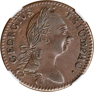 image for: 1783 Washington Georgivs Triumpho Token. Musante GW-54, Baker-7, W-10100. MS-62 BN (NGC).