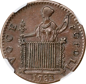 image for: 1783 Washington Georgivs Triumpho Token. Musante GW-54, Baker-7, W-10100. MS-62 BN (NGC).