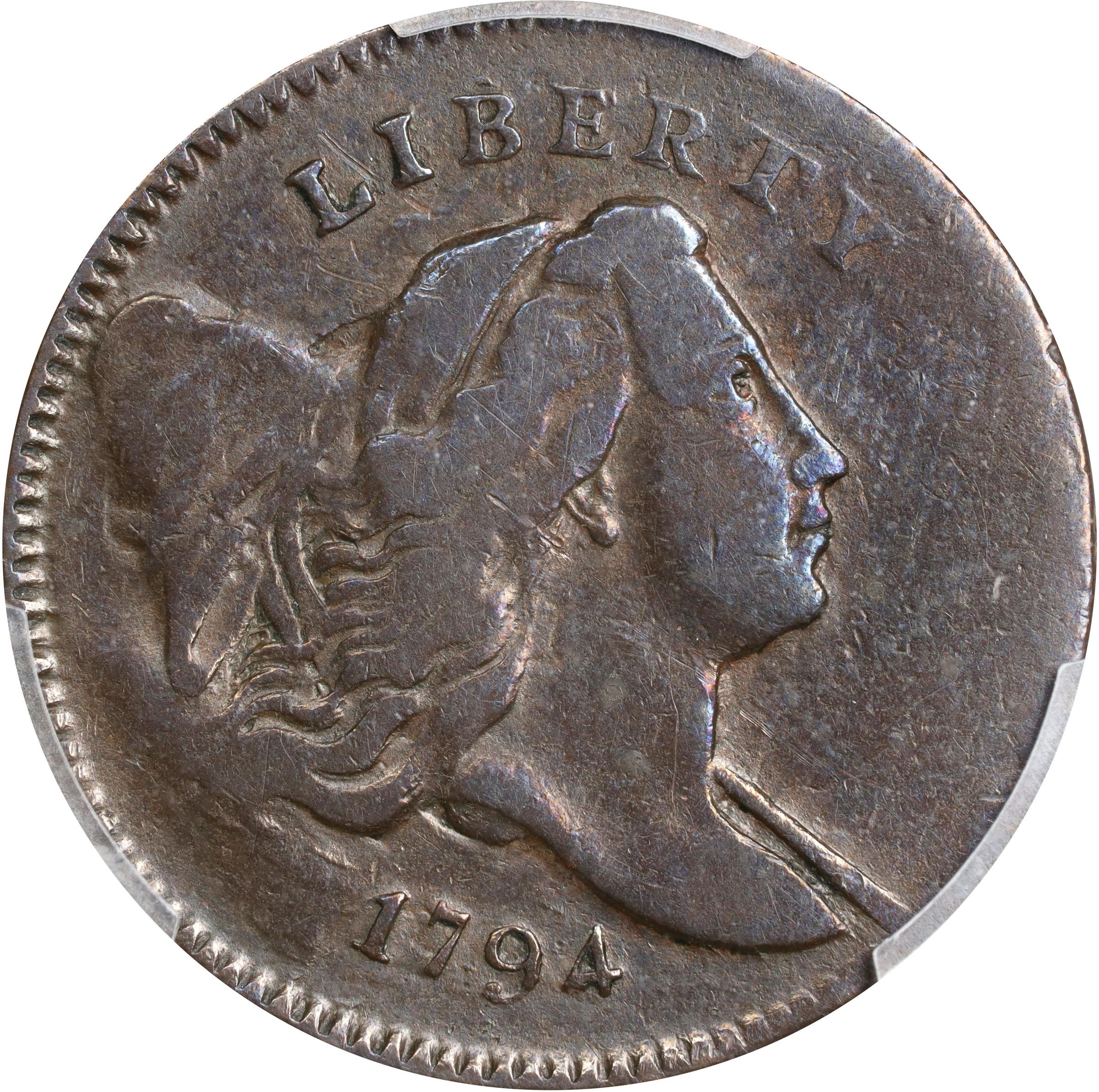 image for: 1794 Liberty Cap Half Cent. C-4a. Rarity-3. Normal Head. Small Edge Letters. VF-20 (PCGS).