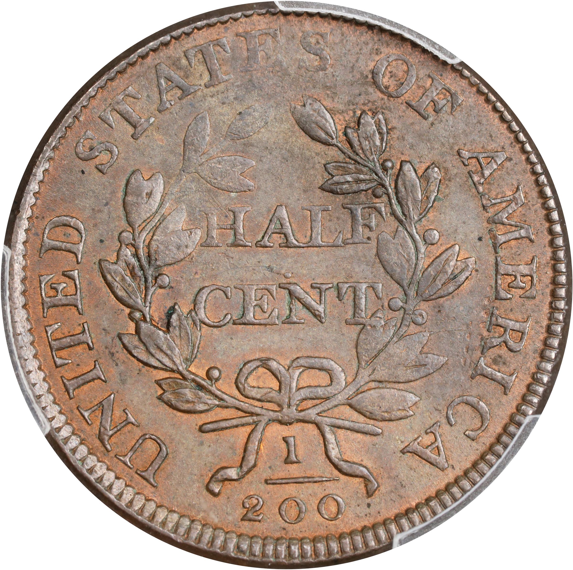 1806 1/2c Large 6, Stems MS BN MS62 BN CAC thumbnail 2