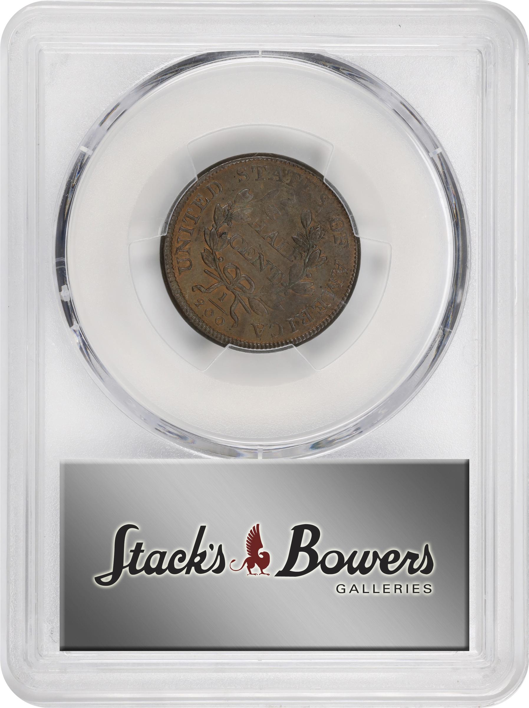 1806 1/2c Large 6, Stems MS BN MS62 BN CAC thumbnail 4