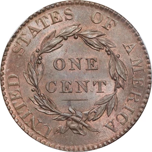 image for: 1820 Matron Head Cent. N-13. Rarity-1. Large Date. MS-65 RB (PCGS). CAC.