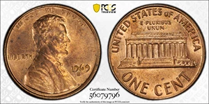image for: 1969-S Lincoln Cent. FS-101. Doubled Die Obverse. MS-63 RB (PCGS). CAC. CMQ.