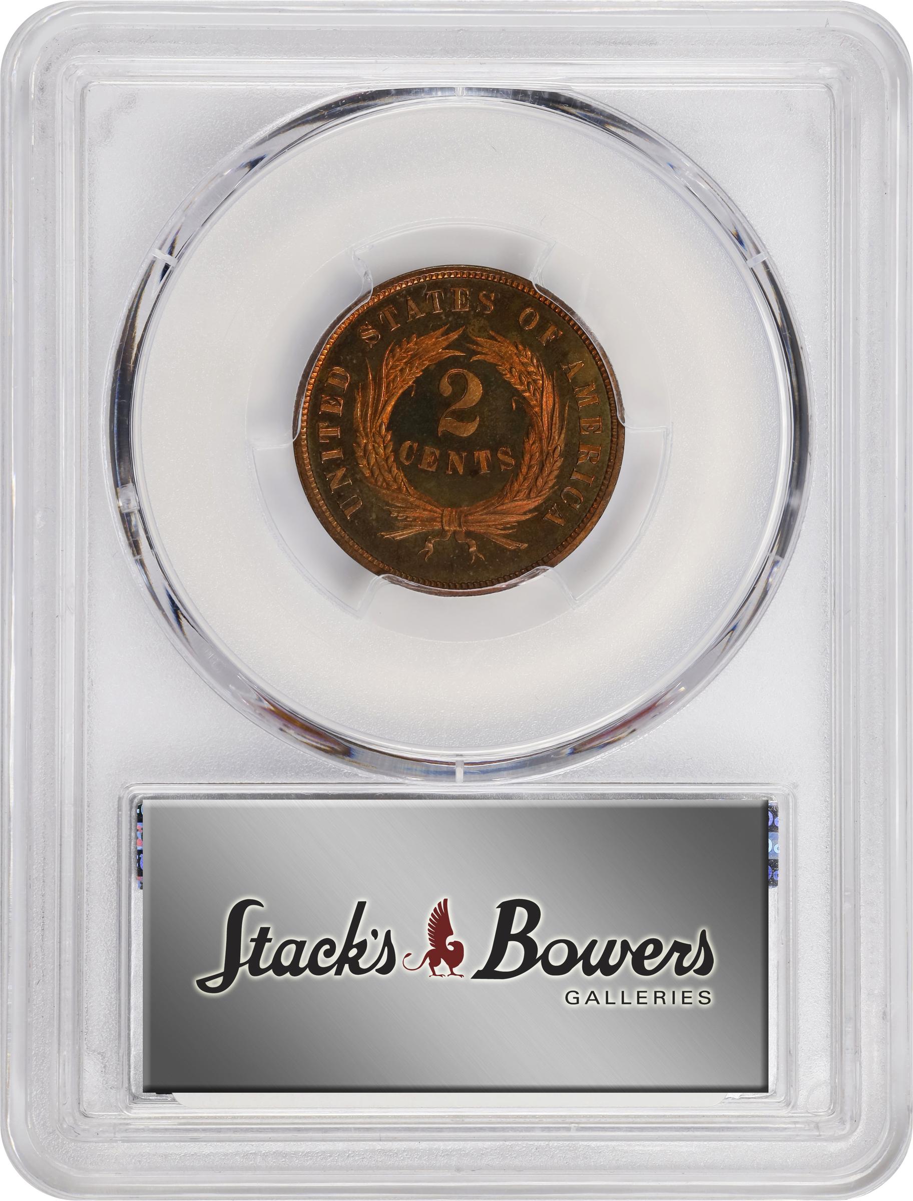 image for: 1865 Two-Cent Piece. Plain 5. Proof-66 RD (PCGS).