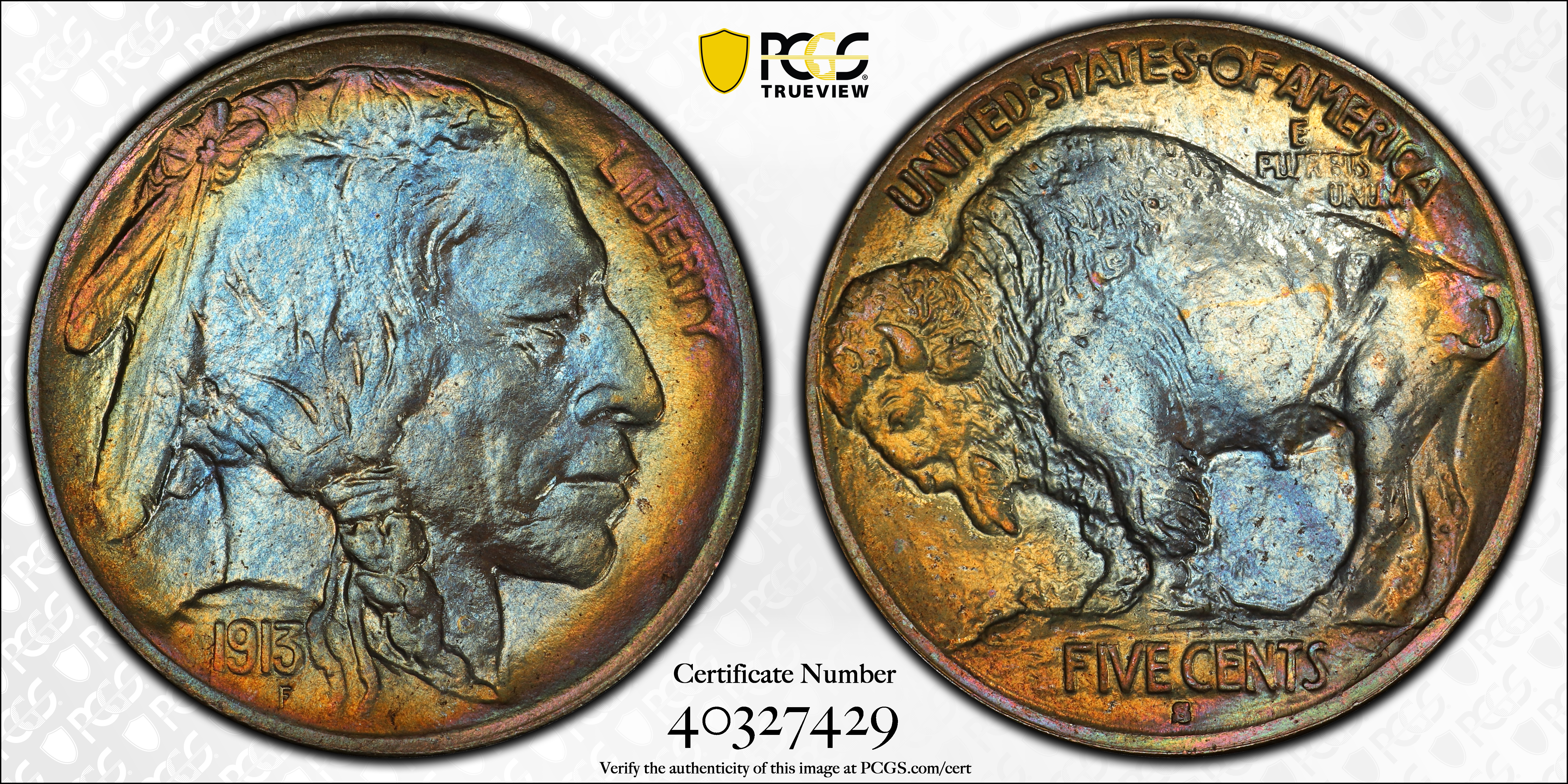 1913 P NGC MS64 TYPE 2 - Buffalo Nickel 5c Coin（At Auction