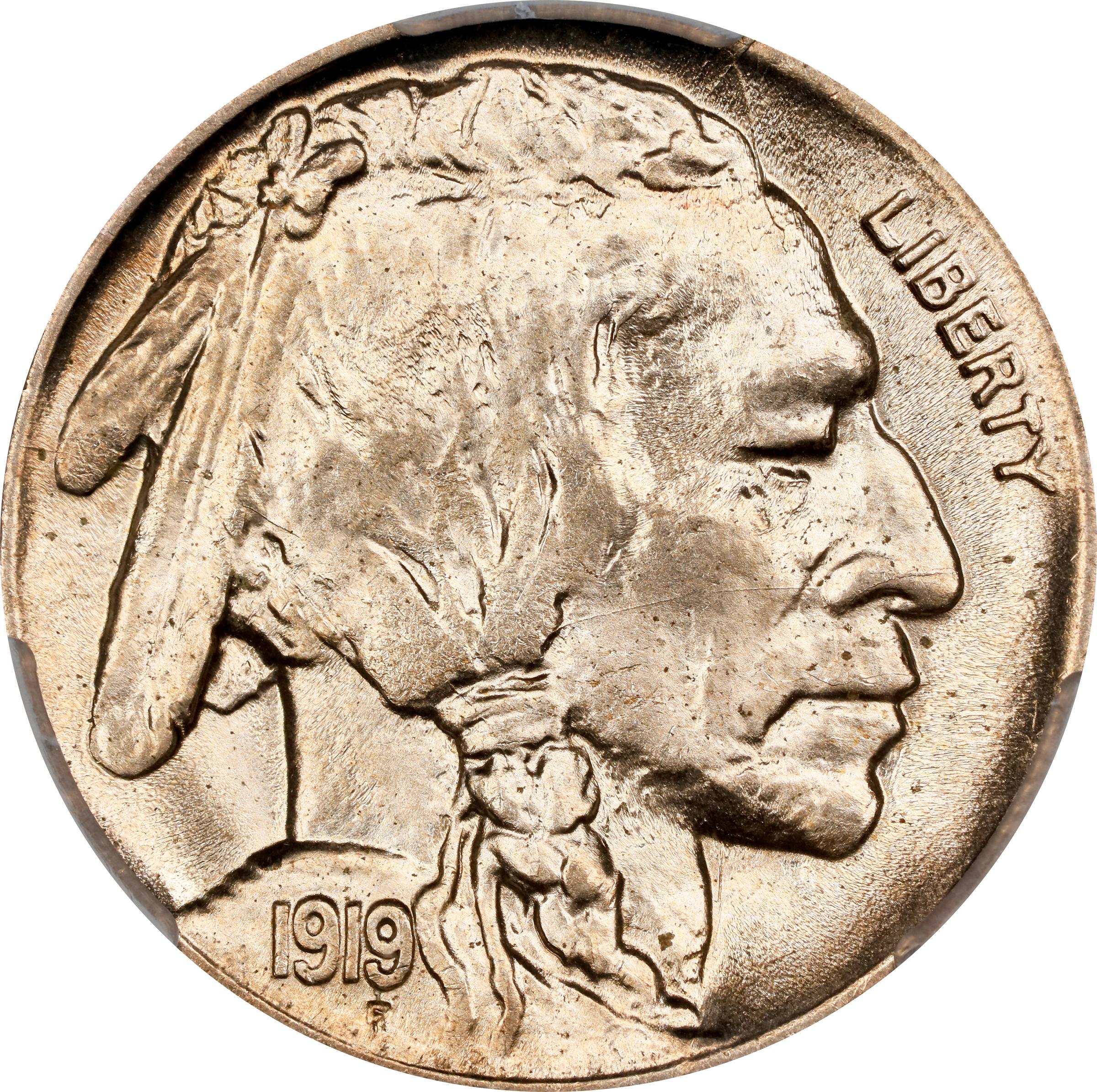 image for: 1919-D Buffalo Nickel. MS-66 (CACG).