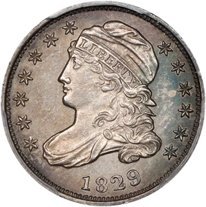 image for: 1829 Capped Bust Dime. JR-3. Rarity-4. Small 10 C. MS-62 (PCGS).