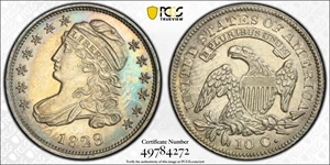 image for: 1829 Capped Bust Dime. JR-3. Rarity-4. Small 10 C. MS-62 (PCGS).