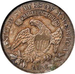 image for: 1829 Capped Bust Dime. JR-8. Rarity-4. Small 10 C. MS-64 (NGC).