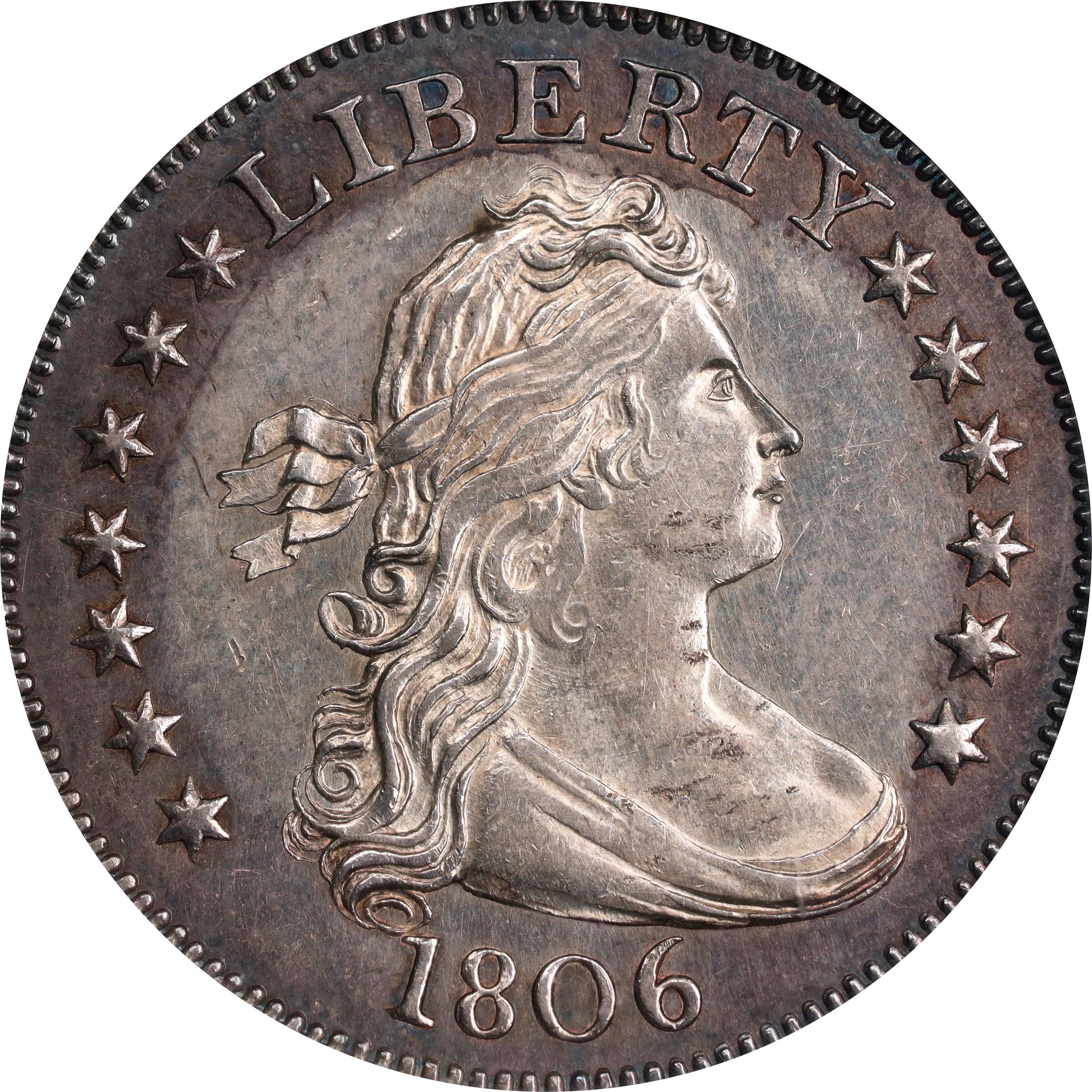 1806 Draped Bust Quarter. B-6. Rarity-5. MS-61 (NGC).