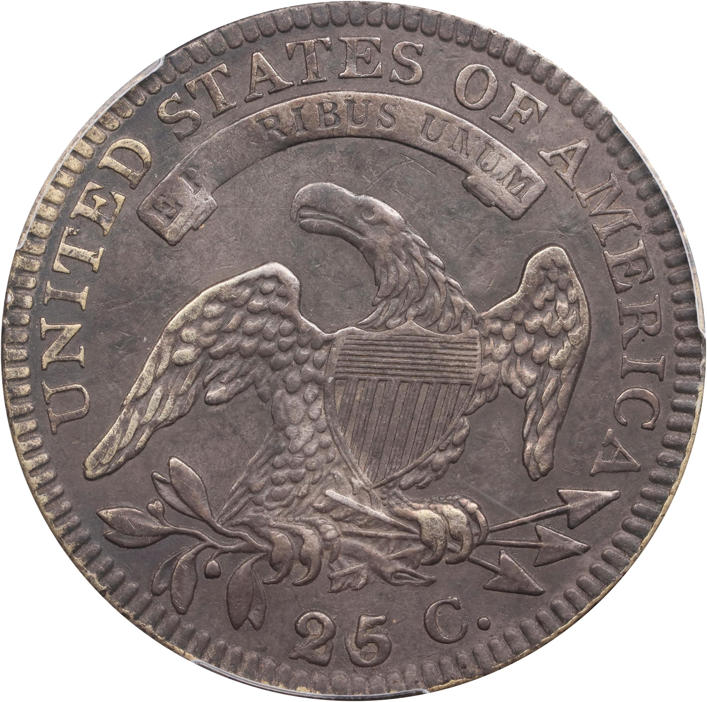 image for: 1828 Capped Bust Quarter. B-3. Rarity-4+. 25/50 C. AU Details--Cleaned (PCGS).