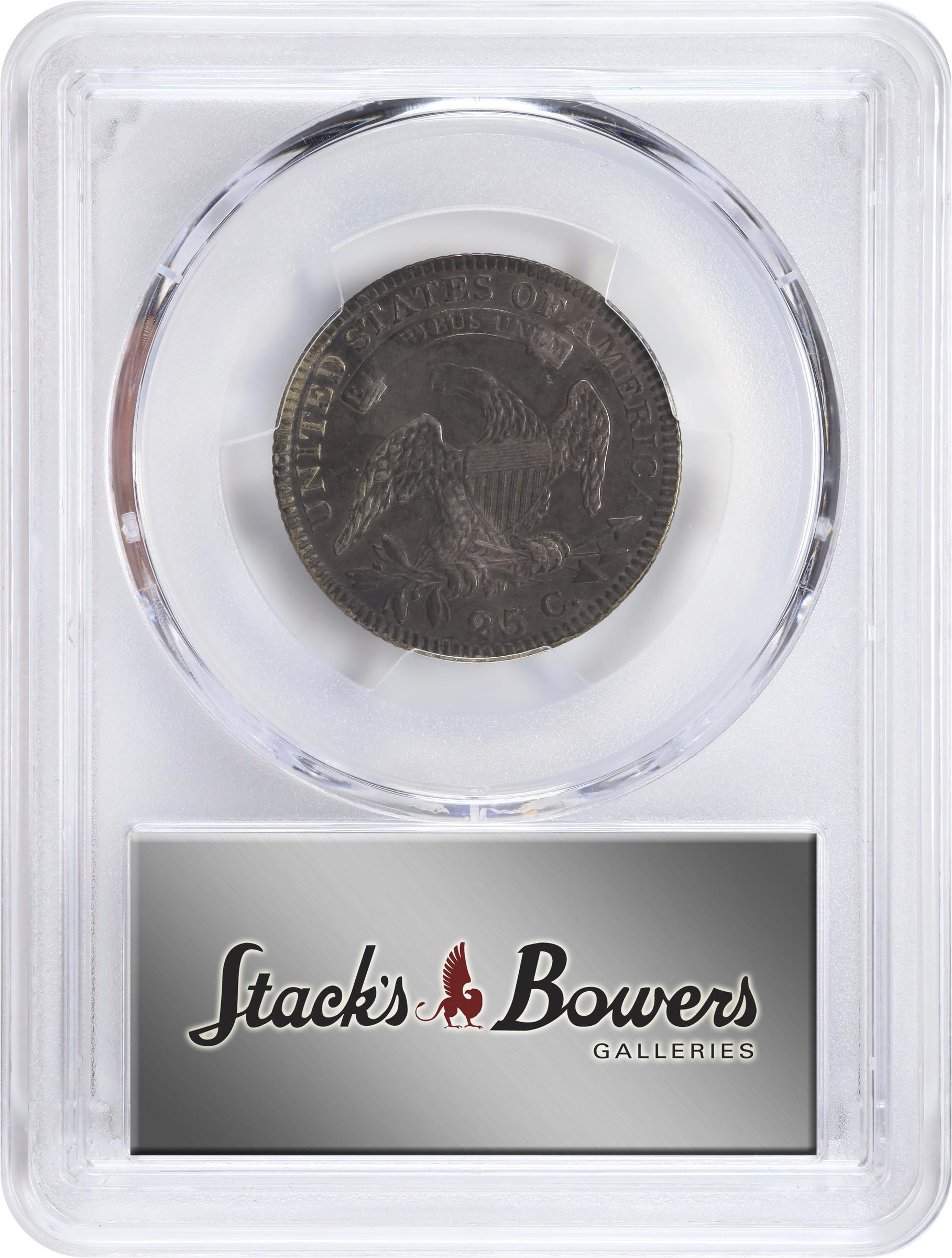 image for: 1828 Capped Bust Quarter. B-3. Rarity-4+. 25/50 C. AU Details--Cleaned (PCGS).