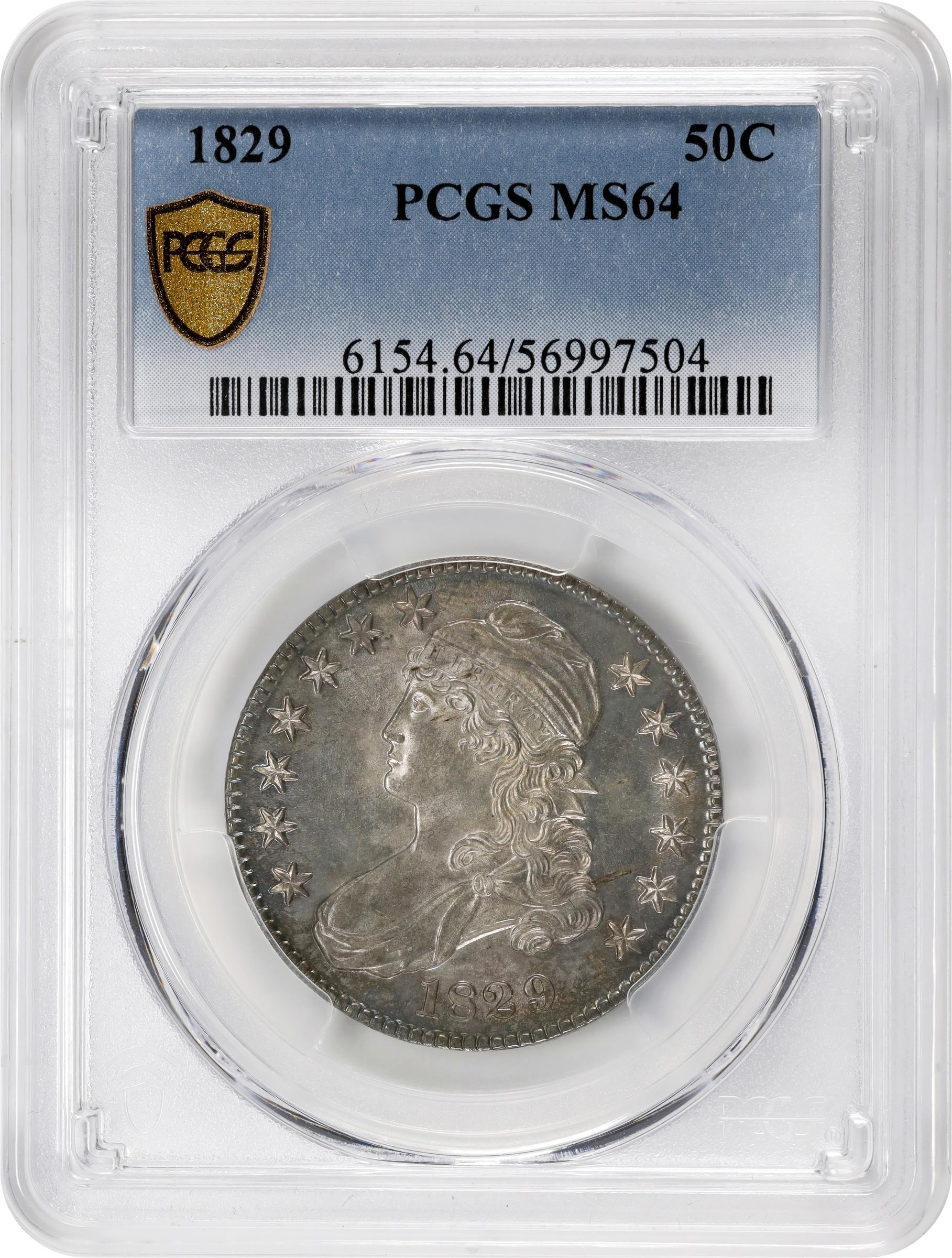 1829 50c Small Letters MS64 CAC thumbnail 3