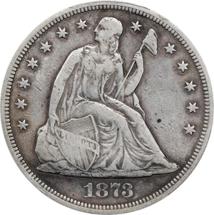 image for: 1873-CC Liberty Seated Silver Dollar. OC-1. Rarity-4+. VF Details--Cleaned (PCGS).